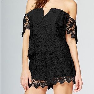 Yumi Kim Black Lace Romper